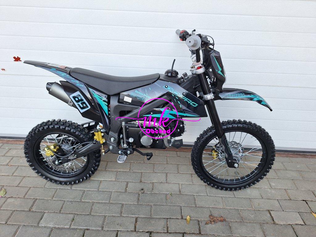 dirtbike pitbike 125ccm KXD 612  17/14 - tyrkys (el. start)