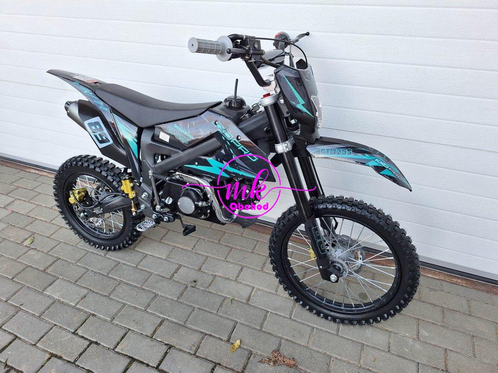 dirtbike pitbike 125ccm KXD 612  17/14 - tyrkys (el. start)