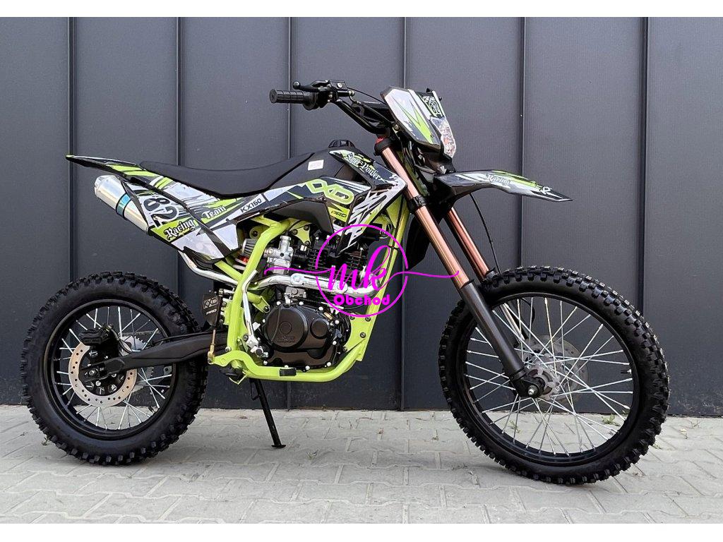 dirtbike pitbike 150 ccm KXD 613 19/16 4T - zelená (el.start)