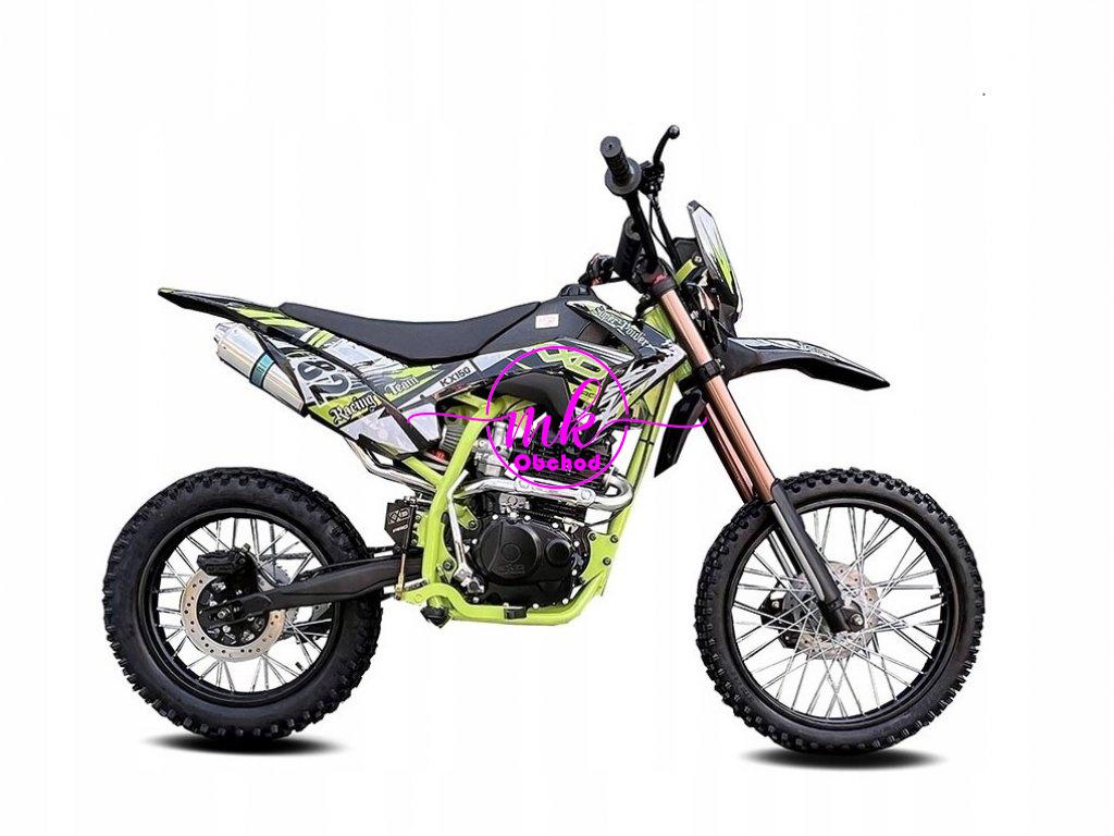 dirtbike pitbike 150 ccm KXD 613 19/16 4T - zelená (el.start)