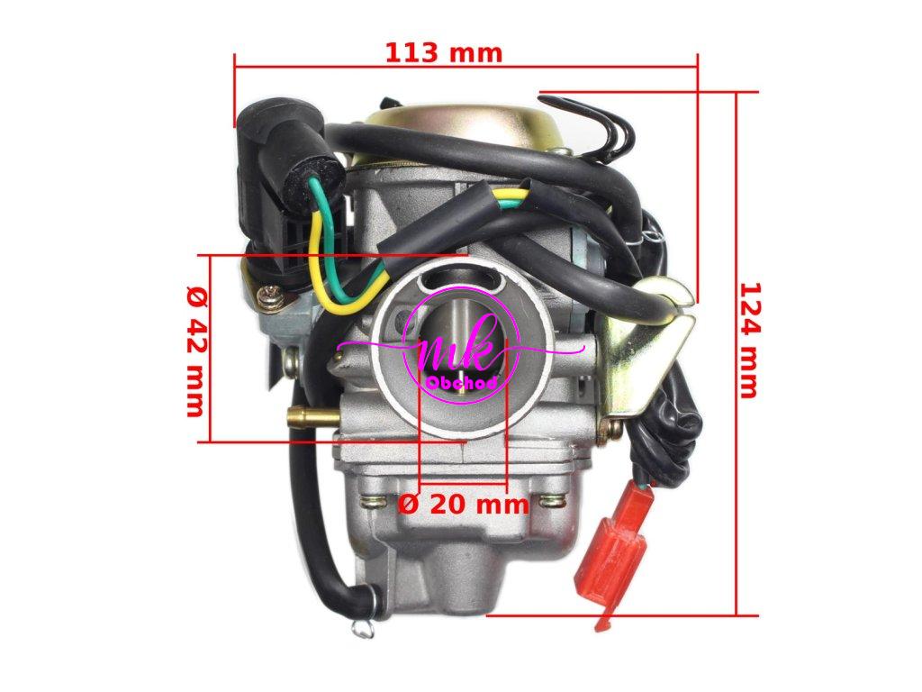 KARBURÁTOR GY6-125 SKÚTR 4T ROMET ROUTER KEEWAY KINGWAY KYMCO ZIPP BENZER RU
