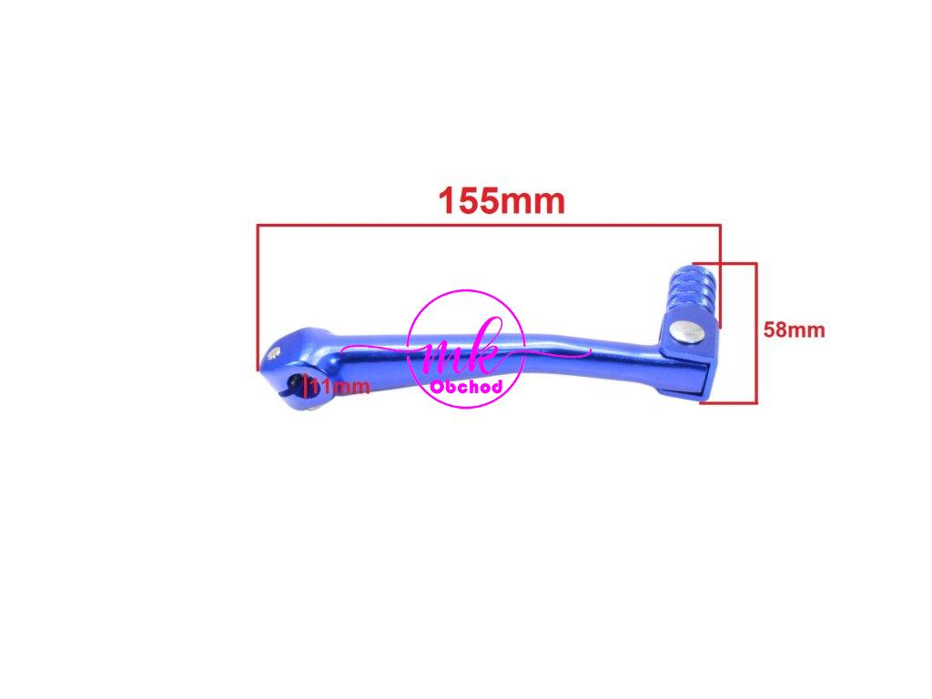 Hliníková skládací řadicí páka  pitbike, dirtbike - modrá