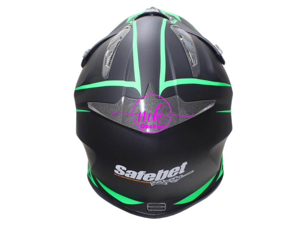 KASK SAFEBET HF-116 FLAT BLACK Q178 ZELENÁ S (BEZ ECE)