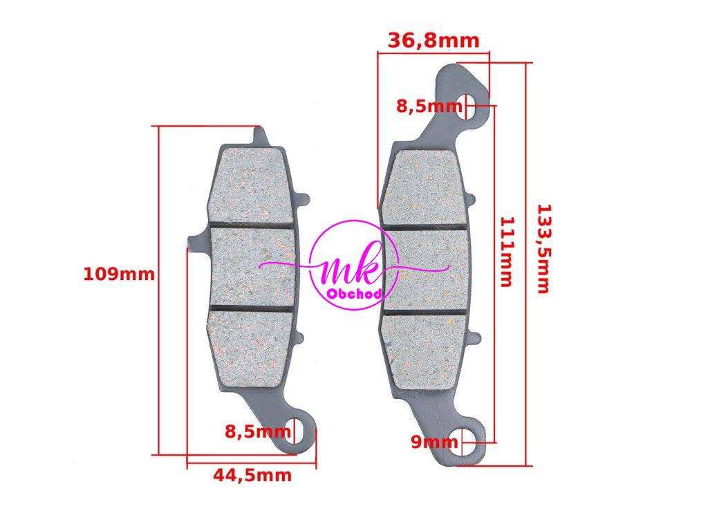 Brzdové destičky Kawasaki BJ250 ZR250 ER6N Suzuki LC FM