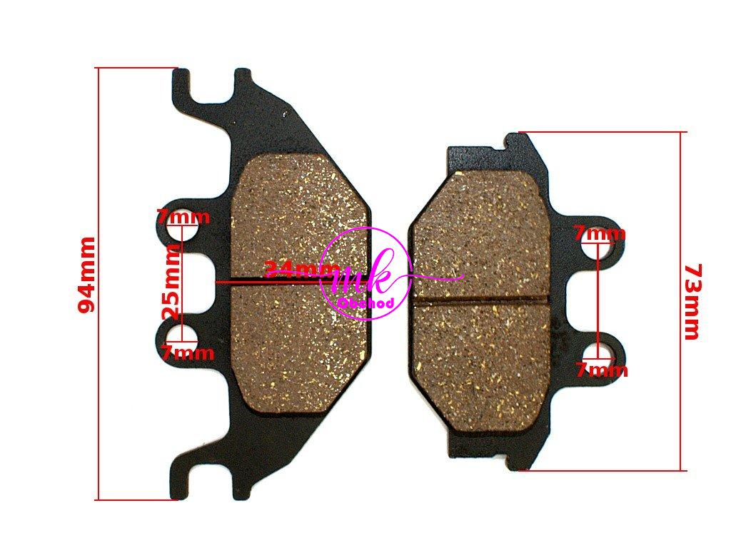 BRZDOVÉ DESTIČKY KYMCO MXU 250/300/500/700 CAN-AM DS 250 KAWASAKI KVF 300 YAMAHA MT-125 YZF-R 125 FM