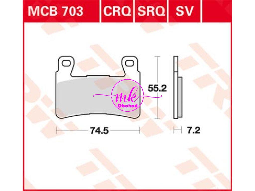 BRZDOVÉ DESTIČKY TRW MCB703SV HONDA CB CBR VTR