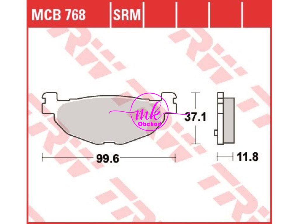 BRZDOVÉ DESTIČKY TRW MCB768 YAMAHA XP YP