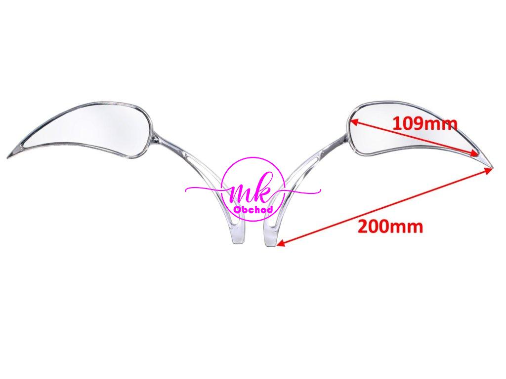 MOTOCYKLOVÁ ZRCÁTKA HARLEY CHOPPER DRAG CHROM M10/M8 OXF-220 SADA.OX