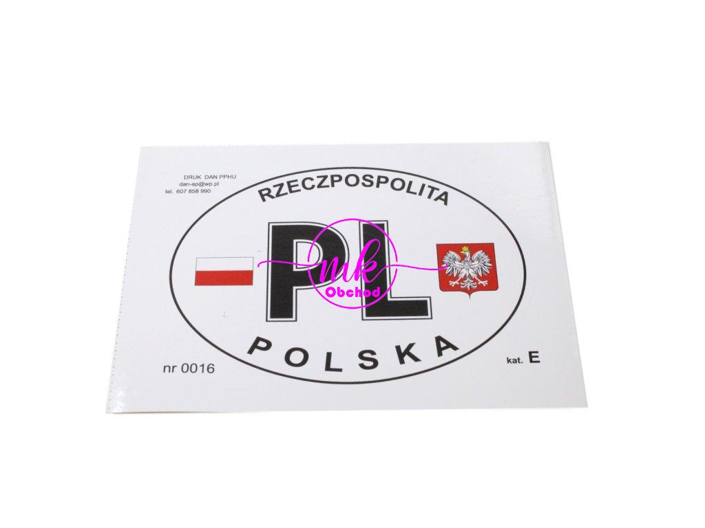 SAMOLEPKA CZ VLAJKA/ZNAK POLSKO VELKÁ KAT-E 160x117mm