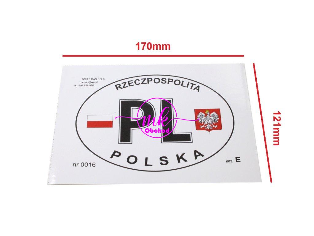 SAMOLEPKA CZ VLAJKA/ZNAK POLSKO VELKÁ KAT-E 160x117mm