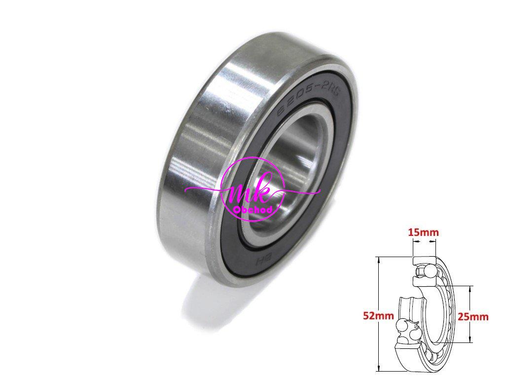 LOŽISKO 6205-RS NÁBOJE OSY ZADNÍ ATV 125 HB 25-52-15 MOTOR HORIZONTÁLNÍ S OZNAČENÍM 139FMB, 147FMD, 152FMH, 154FMI VYSKYTUJÍCÍ SE V ATV ČÍNSKÉ ČTYŘKOLKY