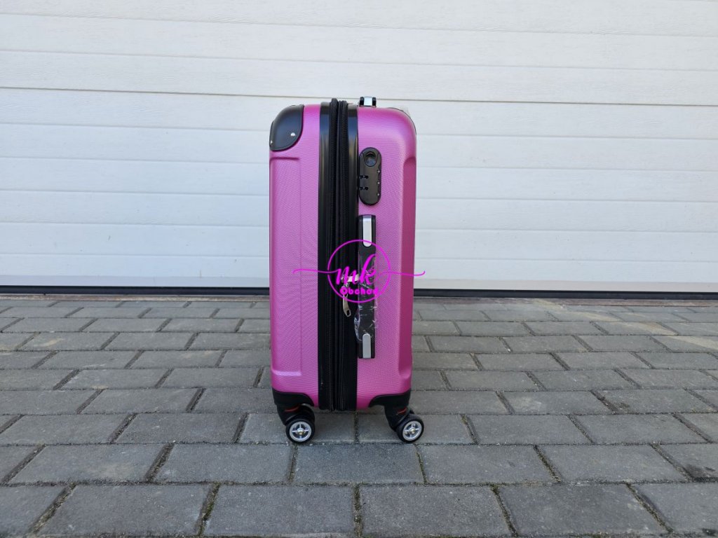 palubní cestovní skořepinový kufr malý - růžová
