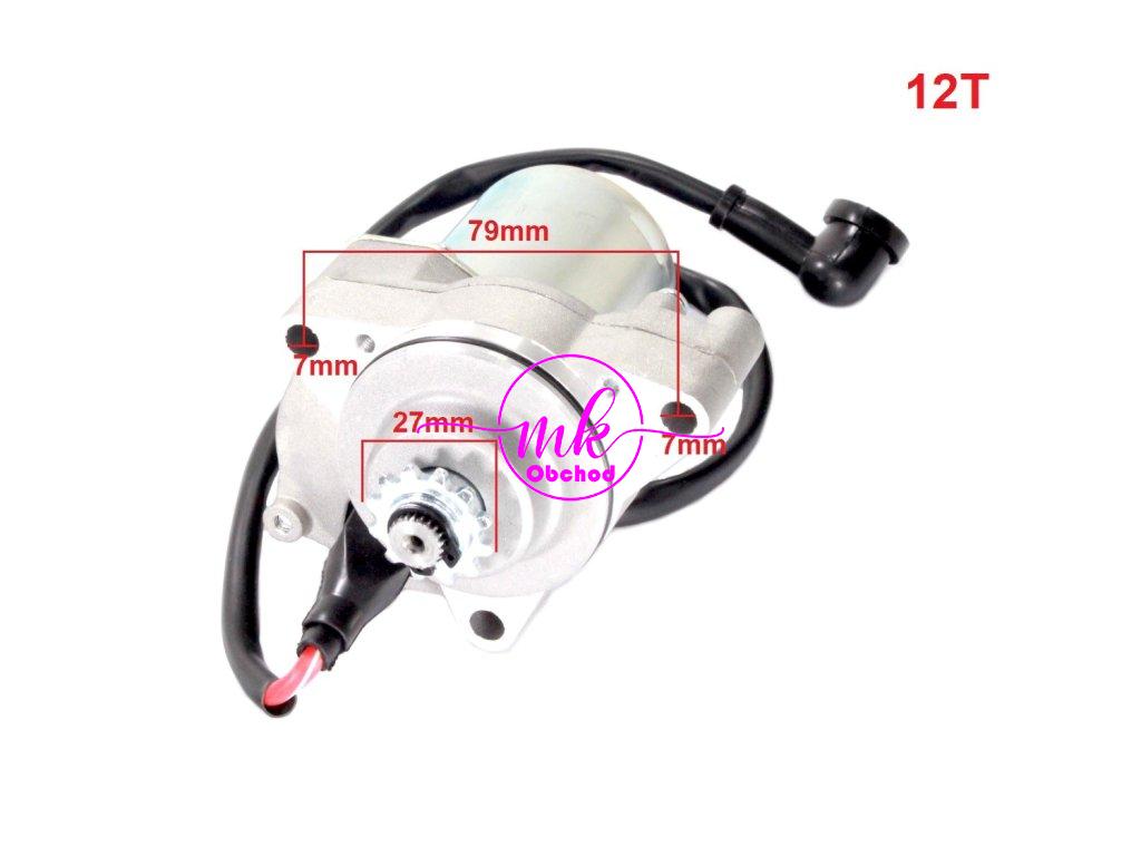 STARTER ATV 110/125 HORNÍ 12z HB MOTOR HORIZONTÁLNÍ S OZNAČENÍM 139FMB, 147FMD, 152FMH, 154FMI VYSKYTUJÍCÍ SE V ATV ČÍNSKÉ ČTYŘKOLKY, MOPEDY STREET, CROSS, CHOPPER