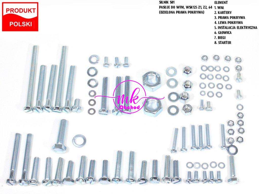 ŠROUBY MOTORU S01 WFM WSK Z1 Z2 64 TI