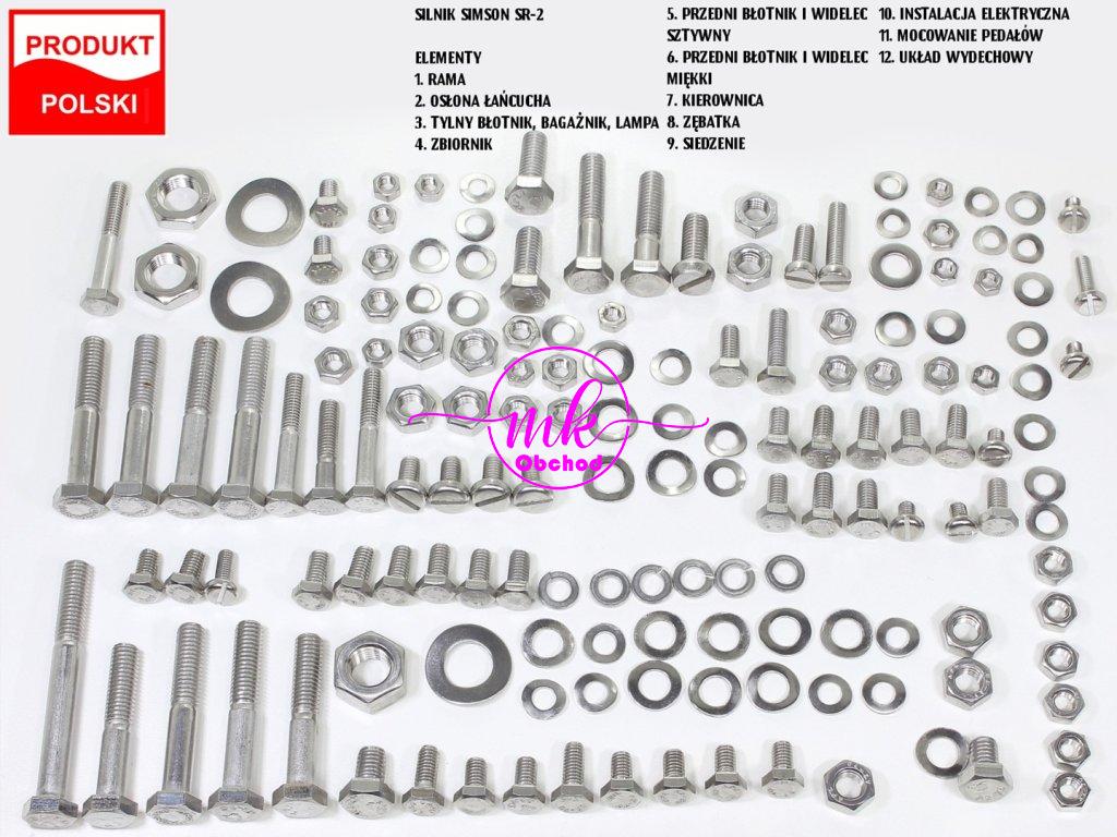 ŠROUBY SIMSON SR2 NEREZOVÁ OCEL TI