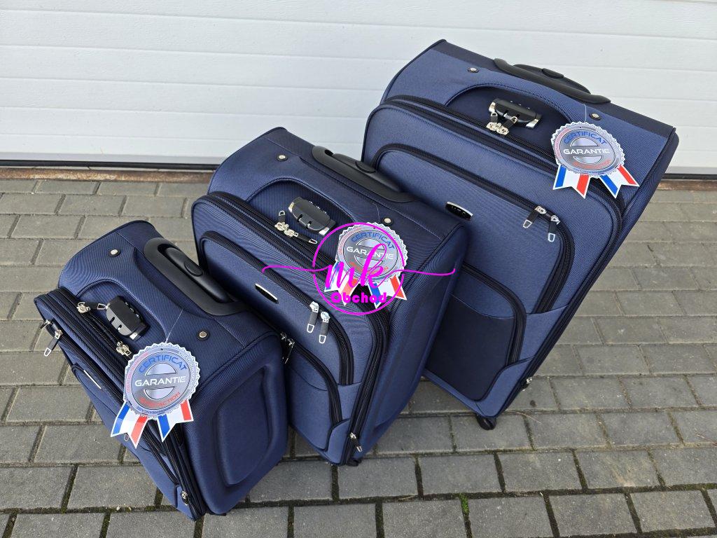 Sada 3 textilních kufrů MTC - modrá