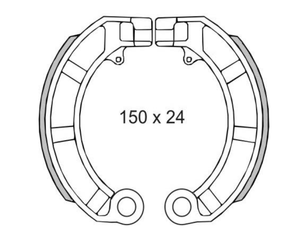 BRZDOVÉ ČELISTI PIAGGIO VESPA FL PX 50-125 150x24mm SADA RMS