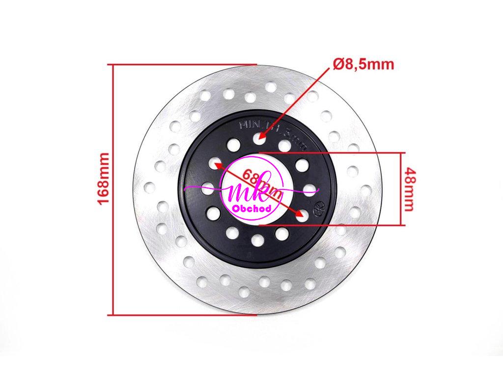 BRZDOVÝ KOTOUČ ZADNÍ ATV 110/125 168mm FUXIN WB