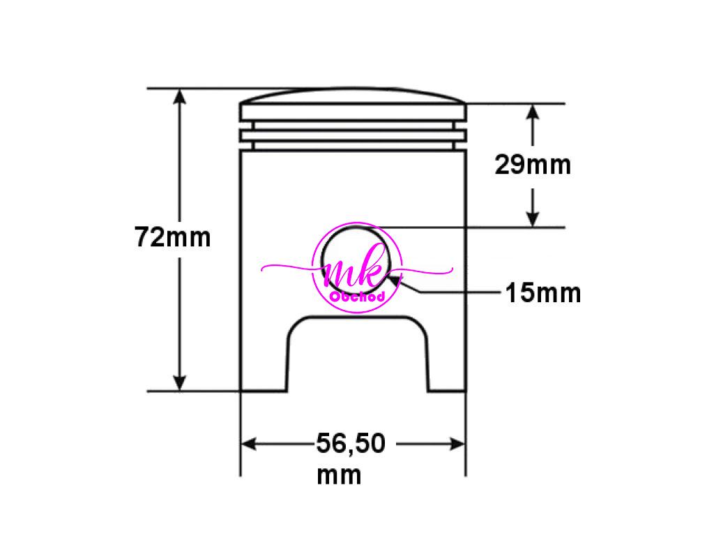 PÍST MZ ETZ 150 56,50mm 1 BRUS STD