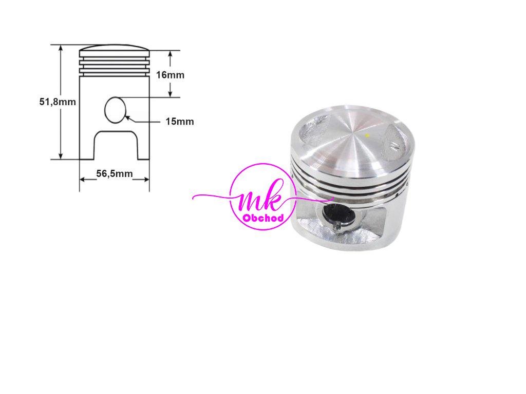 PÍST ATV 125 CG 56,5mm ČEP 15mm SADA. VÍTĚZSTVÍ