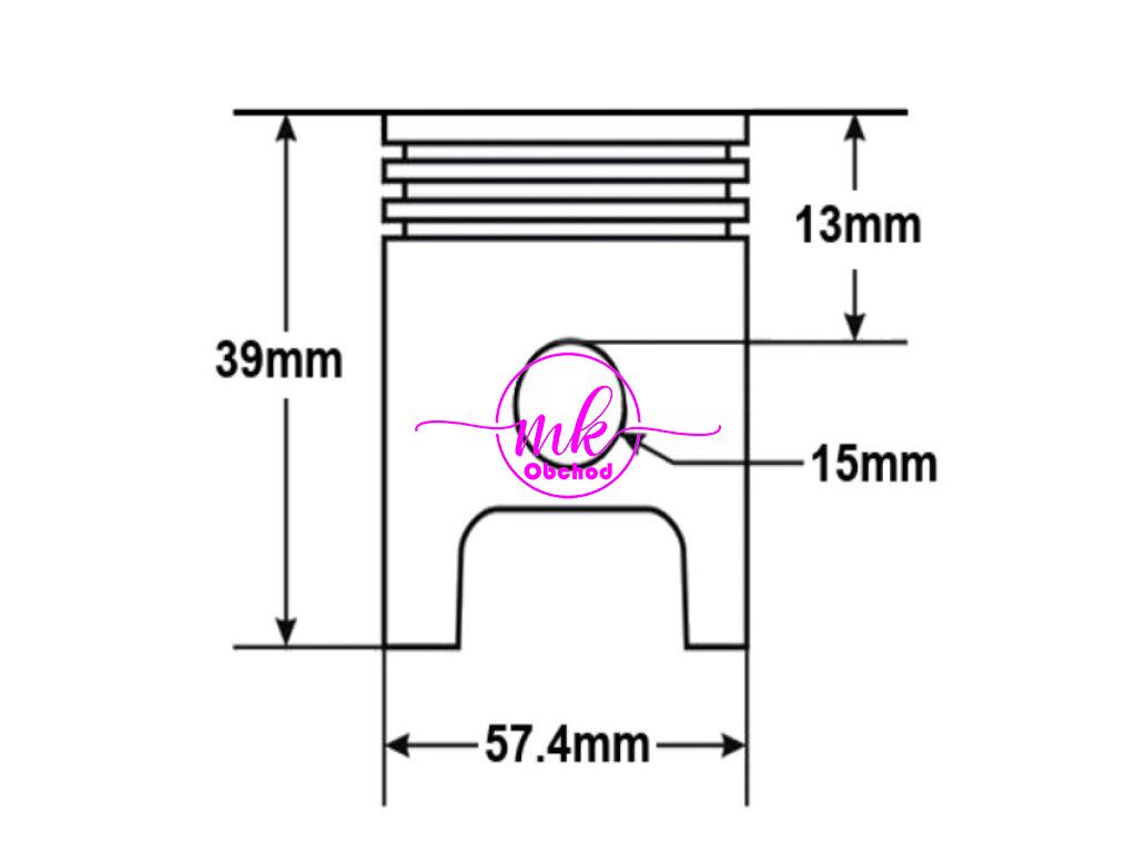 PÍST GY6-150 57.4mm ČEP 15mm 4T KYMCO ROMET ZIPP PASUJE DO: KYMCO-AGILITY/PEOPLE/GRAND DINK KEEWAY-ARN/F-ACT MOTOBI-SOWA BASHAN-BS150 BAOTIAN-BT ROMET-787/BLACK CITY/JET/MAXI/RETRO 7 ROUTER-DELUXE 7/GRANDE/XL/SHINERAY ZIPP-AXIS/QUANTUM