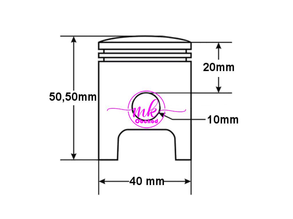 PISTON HONDA TACT 50 40mm ČEP 10mm STANDARD