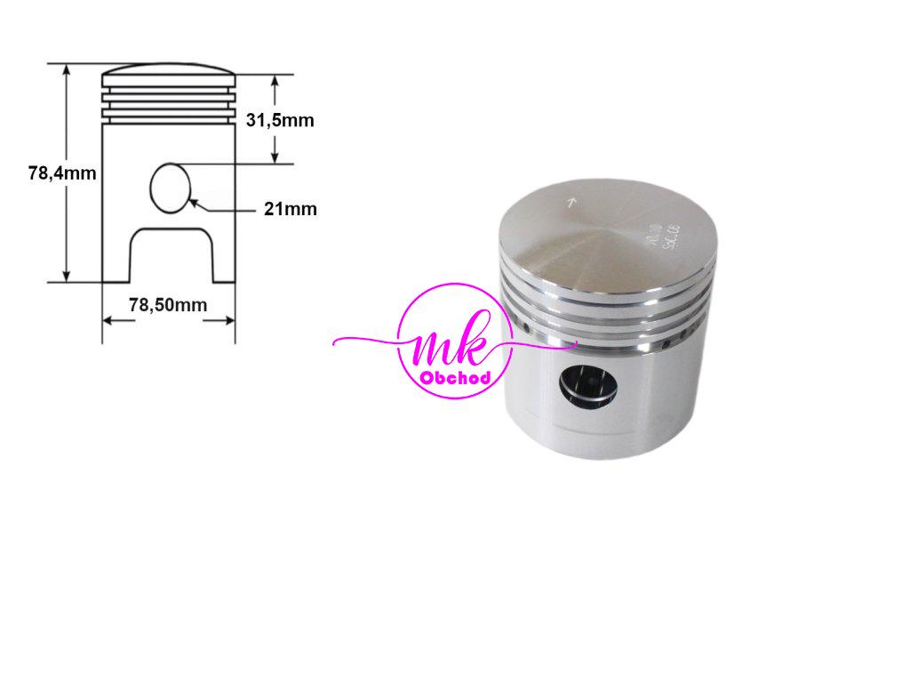 PÍST K-750 M-72 78.50mm 2 BRUS DUELLS SADA DI