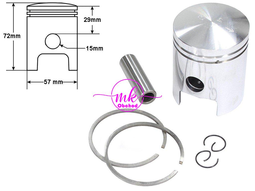 PÍST MZ ETZ 150 57,00mm 2 BRUS STD