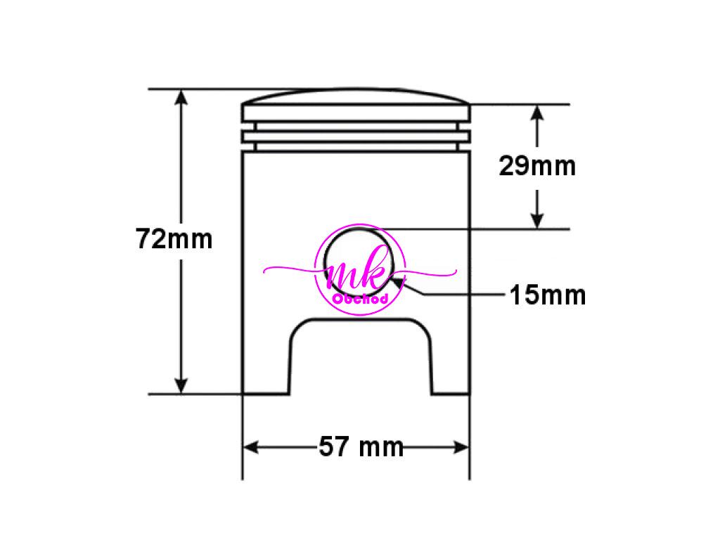 PÍST MZ ETZ 150 57,00mm 2 BRUS STD