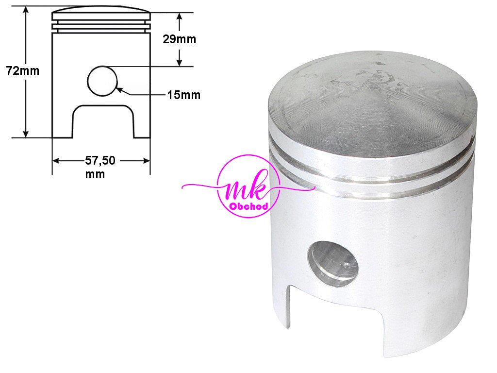 PÍST MZ ETZ 150 57,50mm 3 BROUSENÍ MAĎARSKO