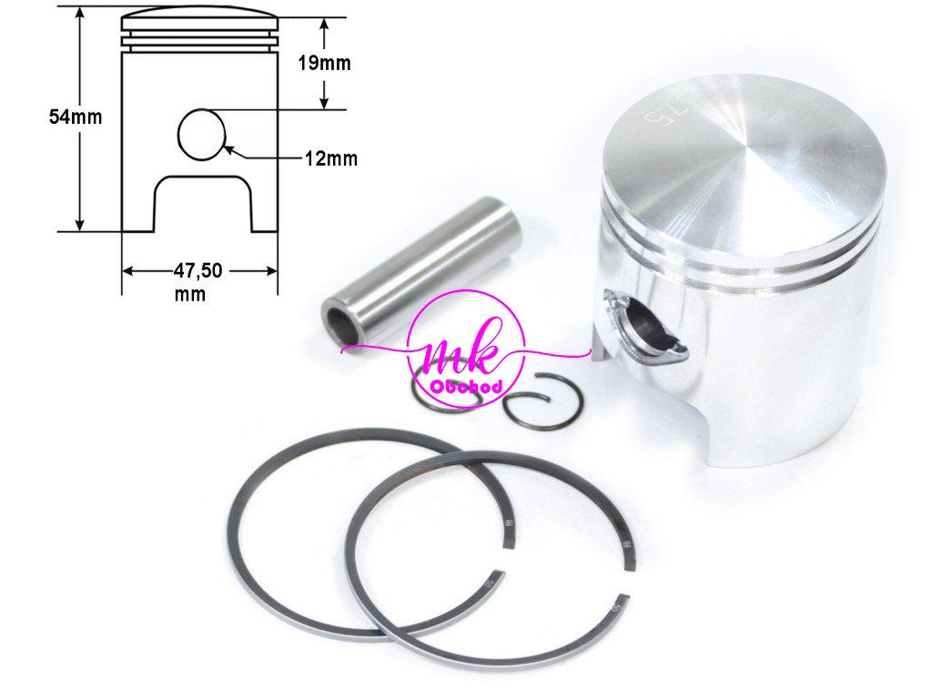 PISTON PIAGGIO TYPHOON AIR COOL 80CC 47,5MM PIN12 STD