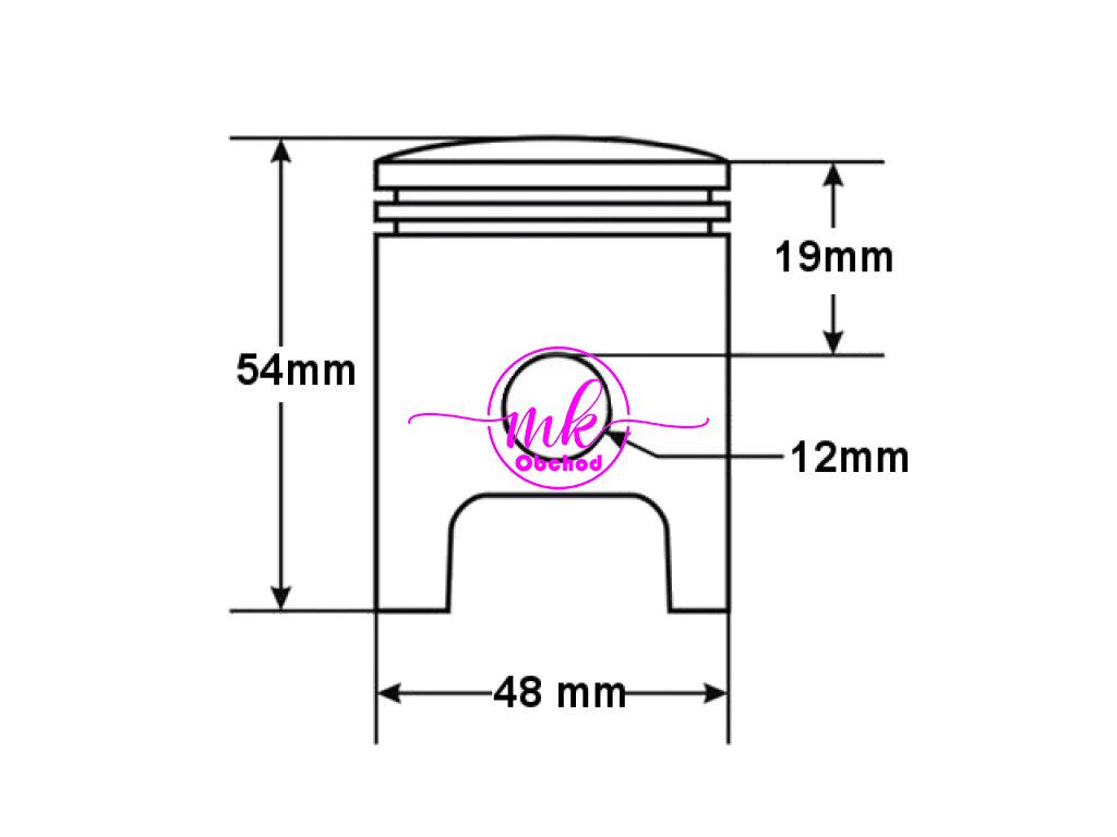 PISTON PIAGGIO TYPHOON AIR COOL 80CC 48MM PIN12 STD TYPHOON