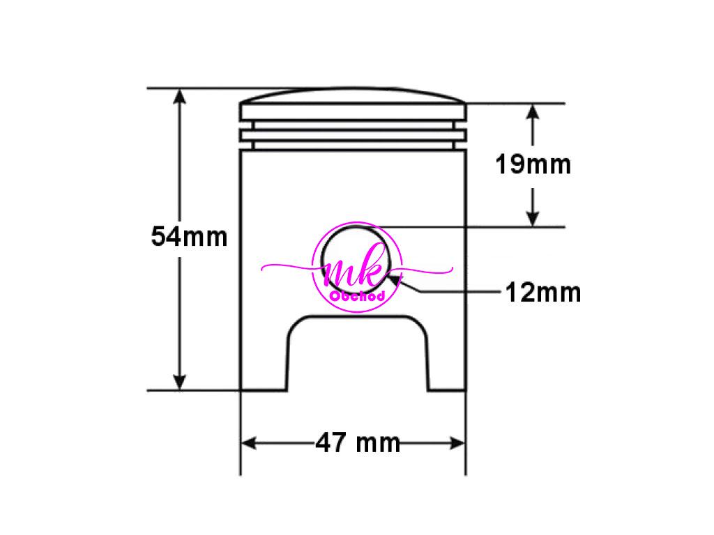 PIAGGIO VODNÍ CHLAZENÍ PÍST 80 47mm ČEP 12mm STD