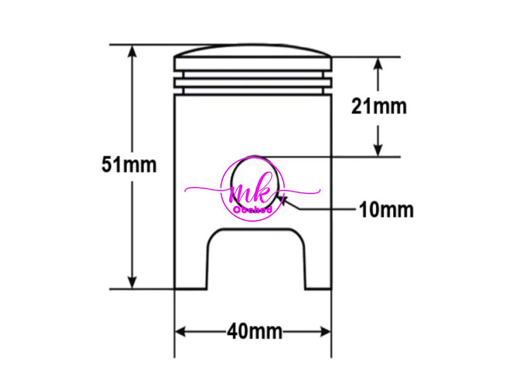 PISTON YAMAHA AEROX APRILIA MALAGUTI MBK 50 40mm LC PIN 10mm 2T SA PASUJE DO: APRILIA-AREA/GULLIVER/RALLY/SONIC/SR BENELLI-491/K2 BETA-ARK/EIKON ITALJET-DRAGSTER MALAGUTI-F12/F15 MBK-YQ YAMAHA-NS50/YQ/AEROX