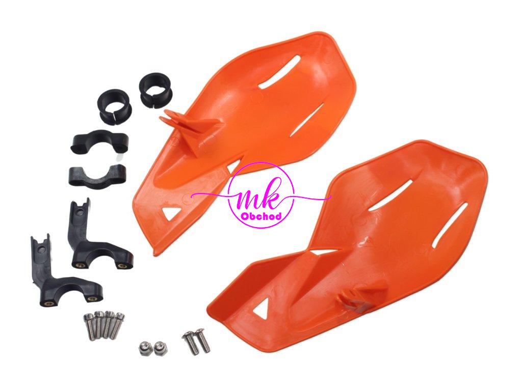 UNIVERZÁLNÍ OCHRANY RUKOJETI DIRTBIKE CROSS ORANŽOVÉ MOD.3 HB