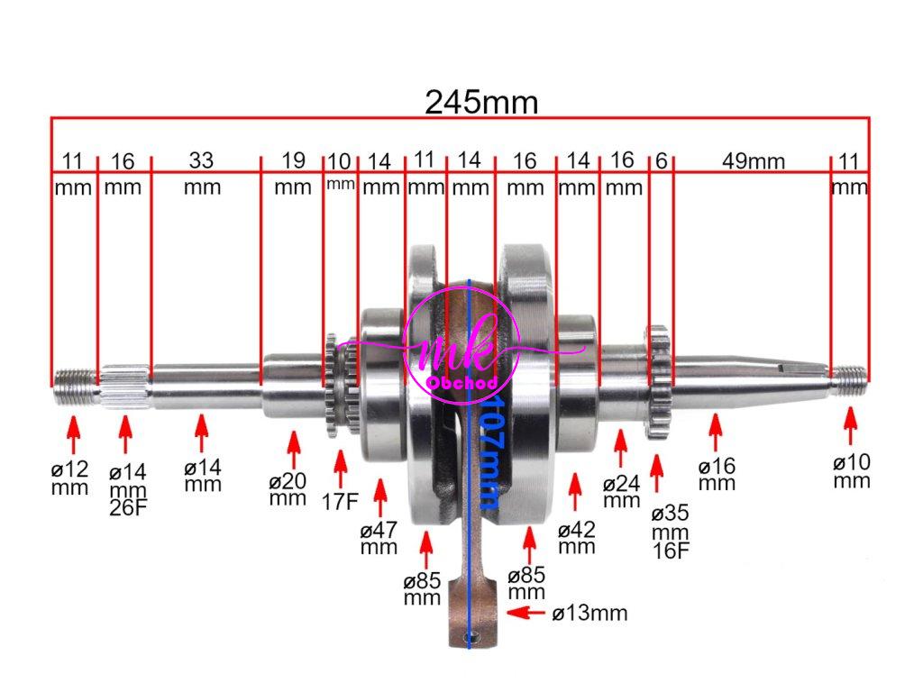 KLIKOVÝ HŘÍDEL MOTORU WANGYE GY6-125 139QMB