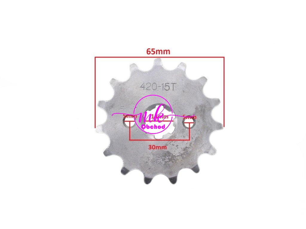 PŘEDNÍ OZUBENÉ KOLO 420-15z 14x17mm ATV CROSS 110/125 BRI