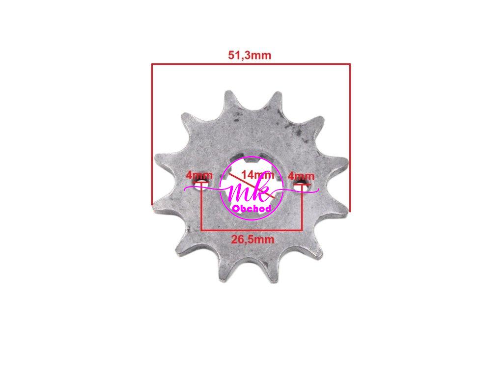 PŘEDNÍ OZUBENÉ KOLO 428-12z 14x17mm ATV STREET HB
