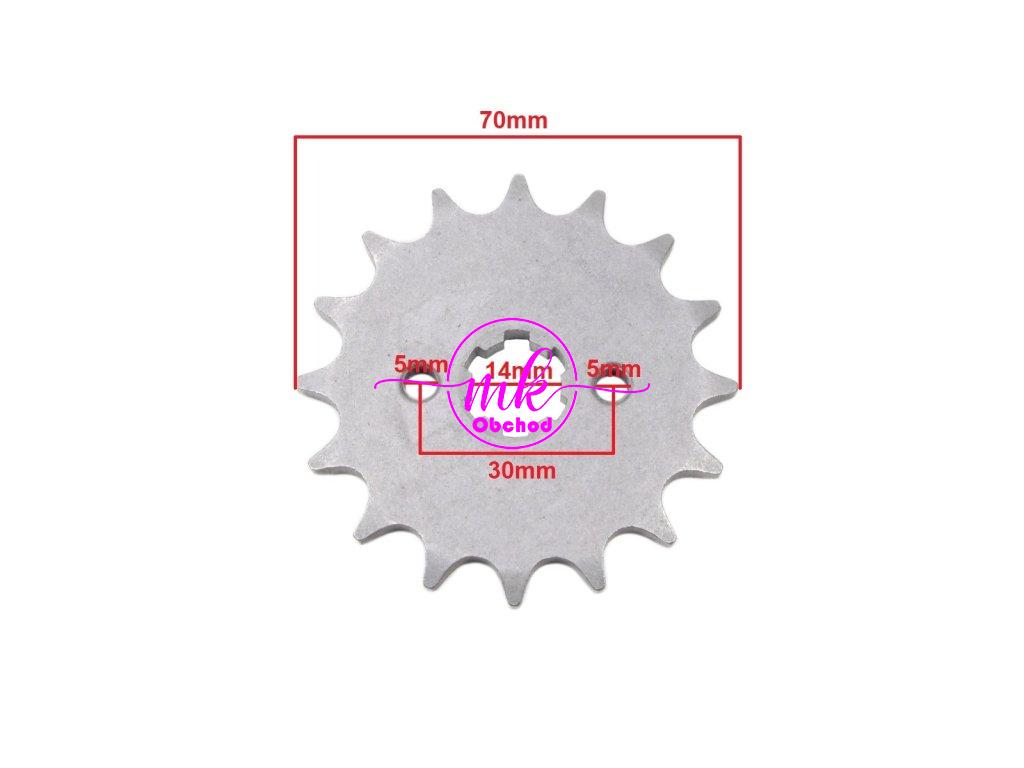 PŘEDNÍ OZUBENÉ KOLO 428-16z 14x17mm HB