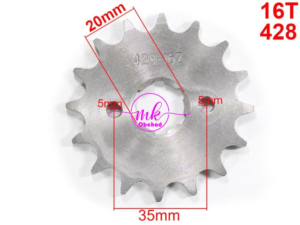 PŘEDNÍ OZUBENÉ KOLO 428-16z ATV STREET CG-150 CG-200 ROB