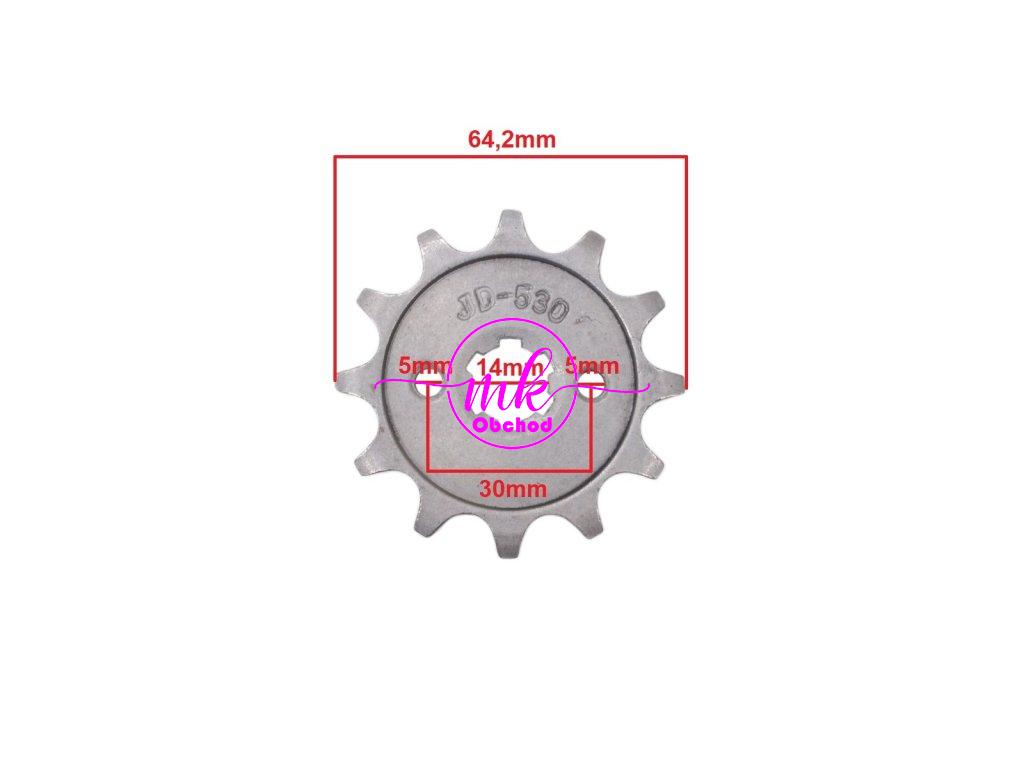 PŘEDNÍ OZUBENÉ KOLO 530-12z 14x17mm ATV 150 HB