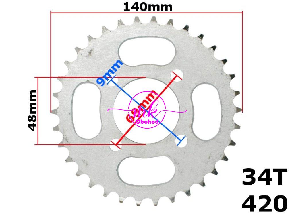 ZADNÍ ROZETA 420-34z ATV 110/125 HB