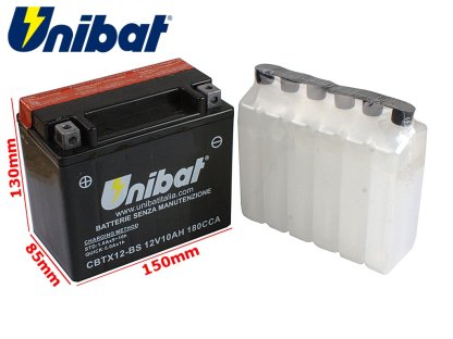 AKUMULÁTOR UNIBAT CBTX12-BS L+ 10Ah YTX12-BS