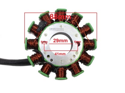 ZAPALOVACÍ APARÁT STATOR ATV 150 - BENZHOU DIABLO JONWAY LIFAN LONCIN POLARIS SHINERAY GY6-150 - BARTON BENZHOU KYMCO PEUGEOT QUANTUM ROUTER ROMET SYM ZIPP 12 CÍVEK 157QMJ VYSOKÁ KVALITA FUXIN