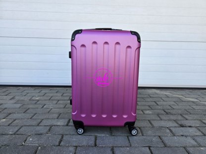 cestovní skořepinový kufr střední - růžová
