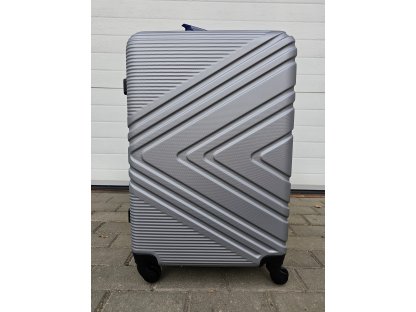 cestovní skořepinový kufr střední - stříbrný