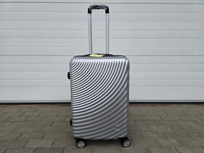 cestovní skořepinový kufr střední - stříbrný II.