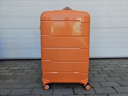 cestovní skořepinový kufr velký - oranžový