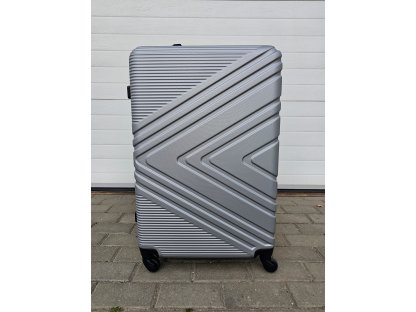 cestovní skořepinový kufr velký - stříbrný