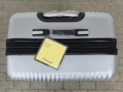 cestovní skořepinový kufr velký - stříbrný II.